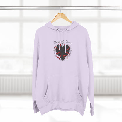 Rose Heart Hoodie — "Always and Forever" Gothic Floral Fleece Pullover