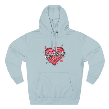 Love Forever Heart Hoodie — Vintage Tattoo Style Valentine's Sweatshirt
