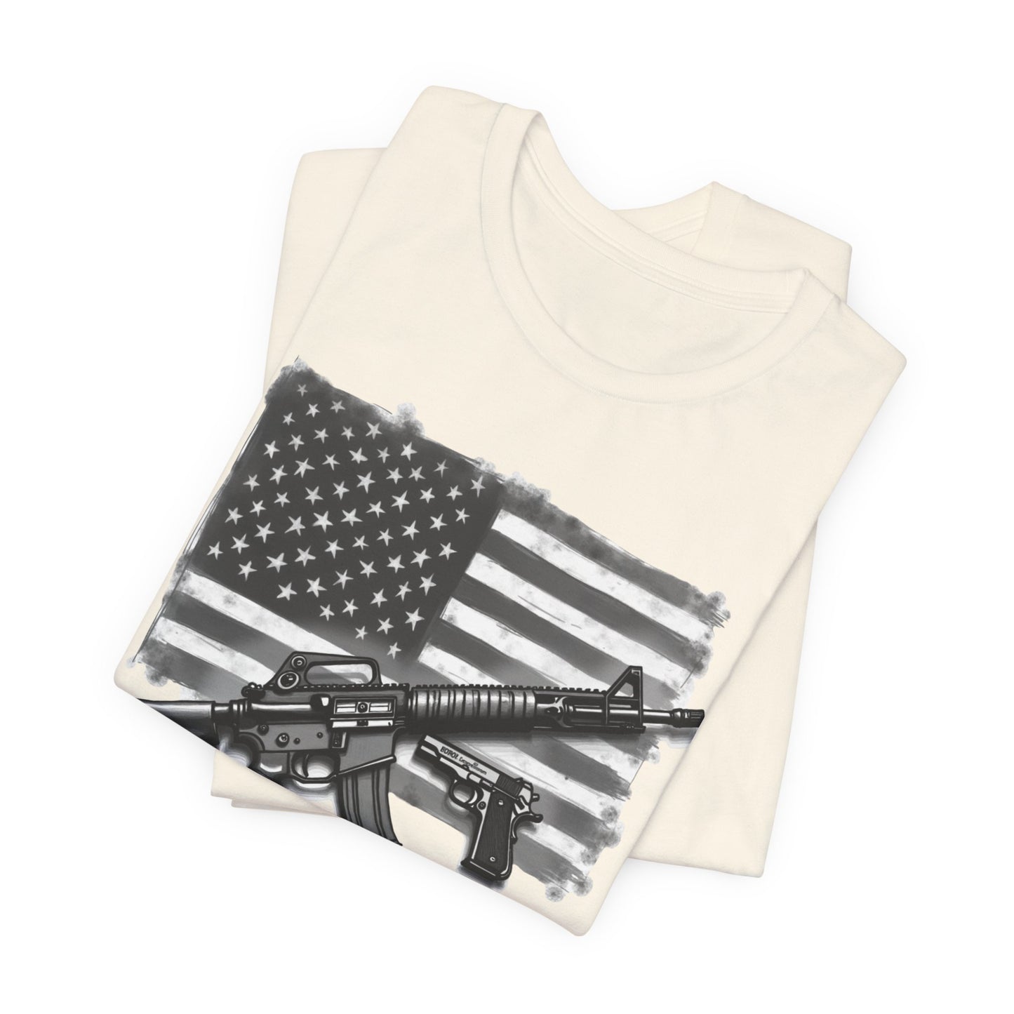 Patriotic 2nd Amendment Tee – “Foreign and Domestic” American Flag T-Shirt