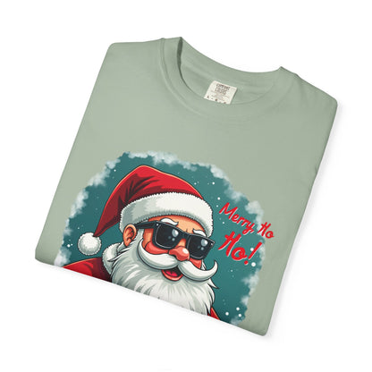 Santa Sunglasses T-Shirt — "Merry Ho Ho!" Cool Retro Christmas Tee