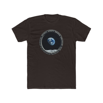 Earth view, Space-Inspired Unisex Cotton Crew Tee, Perfect for Astronaut Lovers, Casual Wear, Gift for Space Enthusiasts, Earth Day Celebration, [...] - Psychonaut Swag