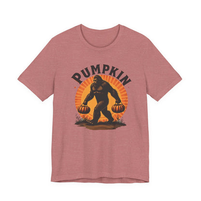Pumpkin Bigfoot T-Shirt – Unisex Harvest Tee for Fall, Halloween, Autumn Celebrations, Gift for Nature Lovers, Casual Wear