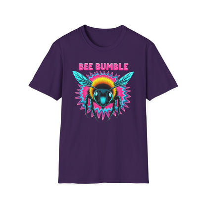 Bee Bumble T-Shirt, Retro Graphic Tee, Softstyle Unisex Shirt, Summer Fashion, Gift for Beekeepers, Eco-Friendly Tee - Psychonaut Swag