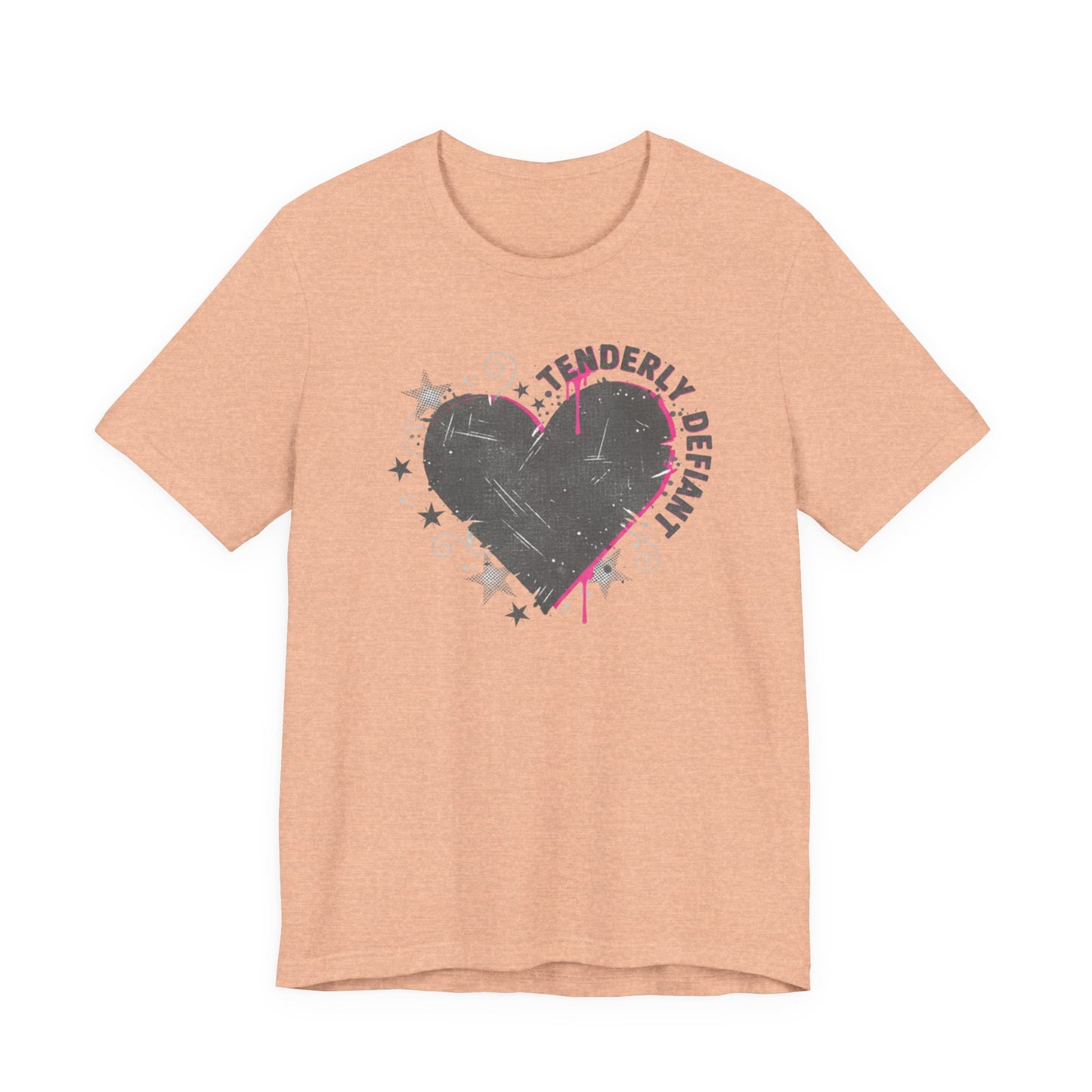 Tenderly DeFallen Heart Tee — Grunge Heart Graphic T-Shirt