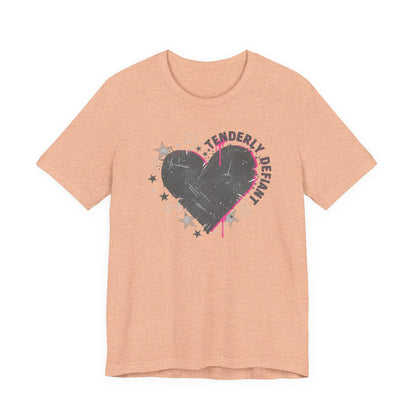 Tenderly DeFallen Heart Tee — Grunge Heart Graphic T-Shirt