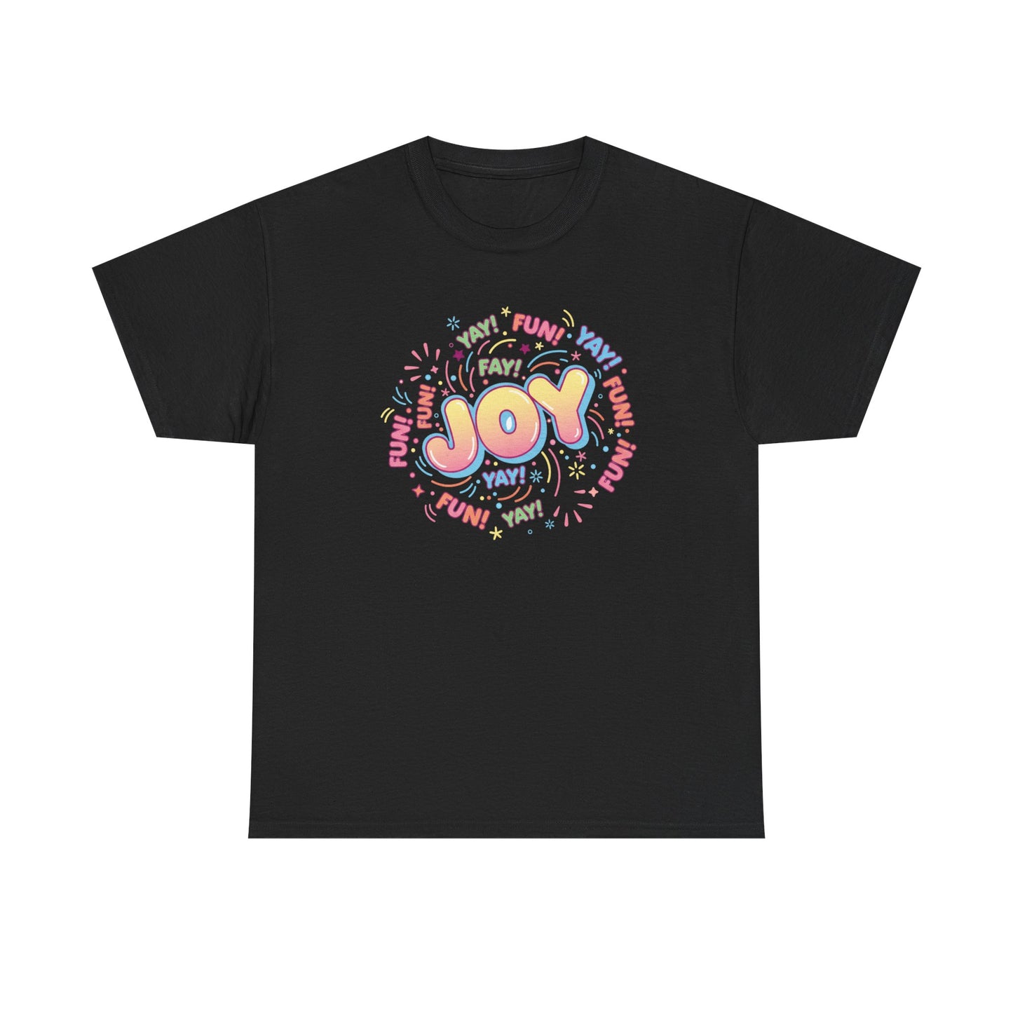 Joy Graphic Tee — Colorful Playful 'JOY' Design Casual T-Shirt