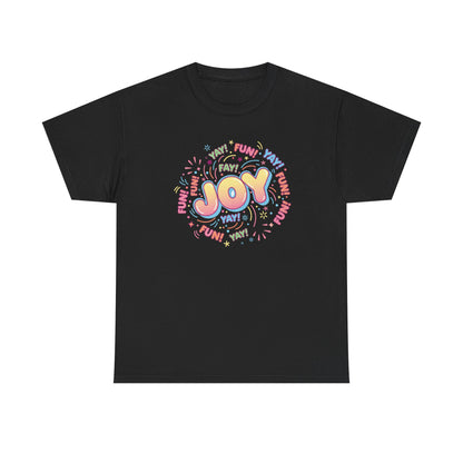 Joy Graphic Tee — Colorful Playful 'JOY' Design Casual T-Shirt
