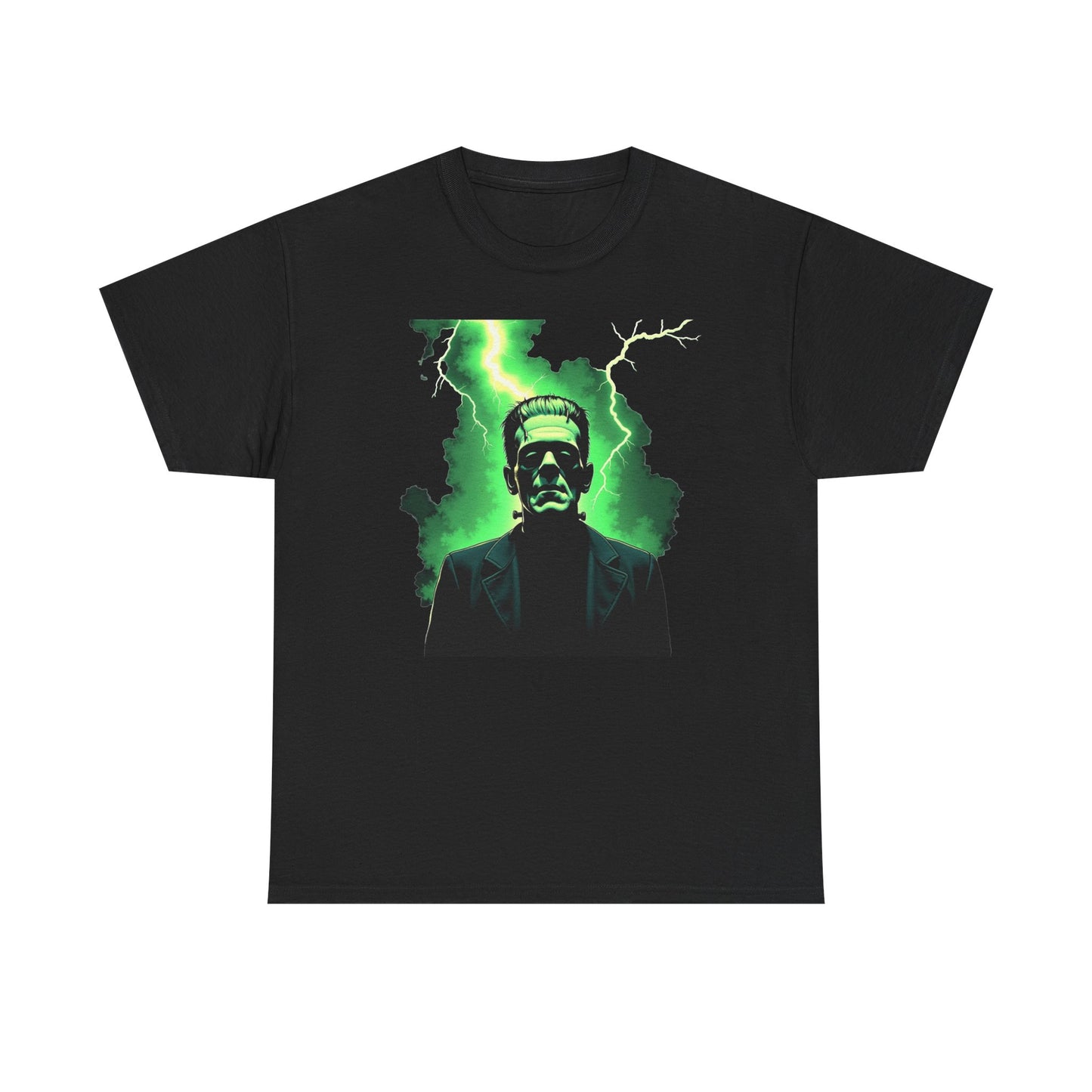 O.G. Frankenstein Lightning Tee – Neon Green Monster Graphic T-Shirt