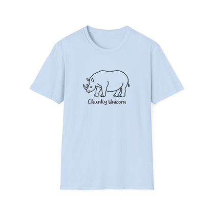 Chunky Unicorn, Rhino, Unisex Softstyle T-Shirt, Funny Tee, Gift for Animal Lovers, Casual Wear, Birthday Present, Unique Graphic Shirt