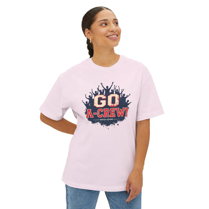 Go A-Crew! Graphic Tee — Team Spirit Oversized Boxy T-Shirt
