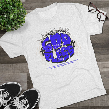 God Bless graphic, Unisex Tri-Blend Crew Tee