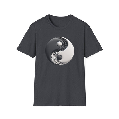 Blending good and evil, yin yang, Unisex Softstyle T-Shirt - Psychonaut Swag