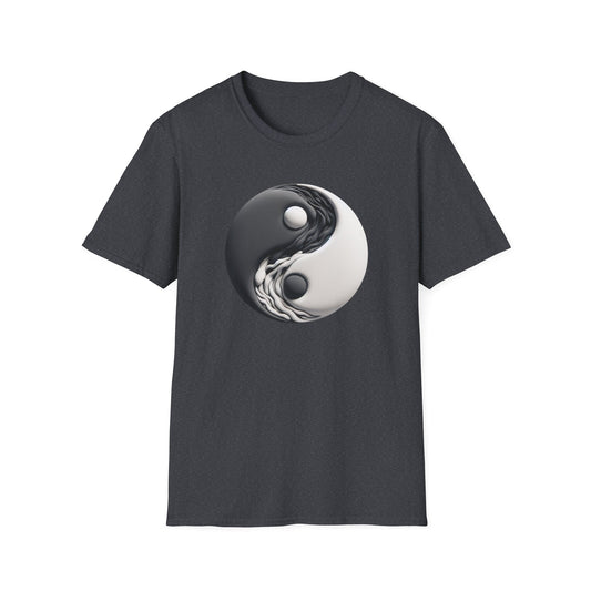 Blending good and evil, yin yang, Unisex Softstyle T-Shirt - Psychonaut Swag