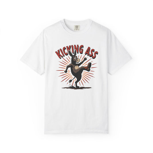 Kicking Donkey, Unisex T-Shirt | Funny Graphic Tee, Casual Wear, Humor Gift, Birthday Surprise, Motivational Apparel - Psychonaut Swag