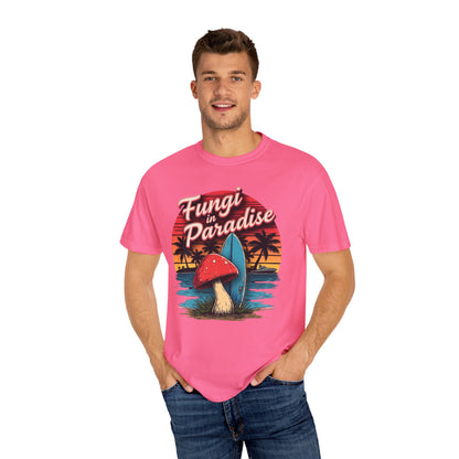 Fungi in Paradise Design, Relaxed Tee, Vintage Style Shirt, Gift for Nature Lovers, Eco-Friendly Apparel