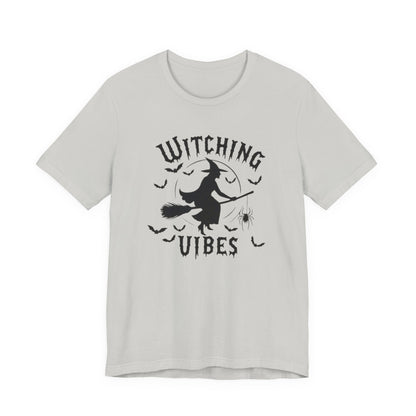 Witching Vibes Graphic Tee, Halloween Apparel, Unisex Costume Top, Casual T-Shirt, Spooky Season Outfit, Witchy Gift