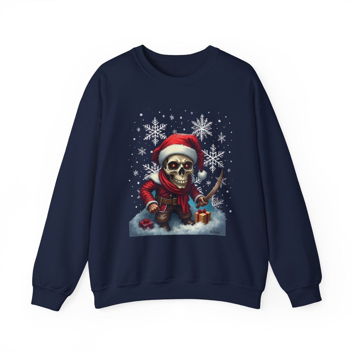 Skull Santa Crewneck Sweatshirt – Dark Christmas Holiday Pullover