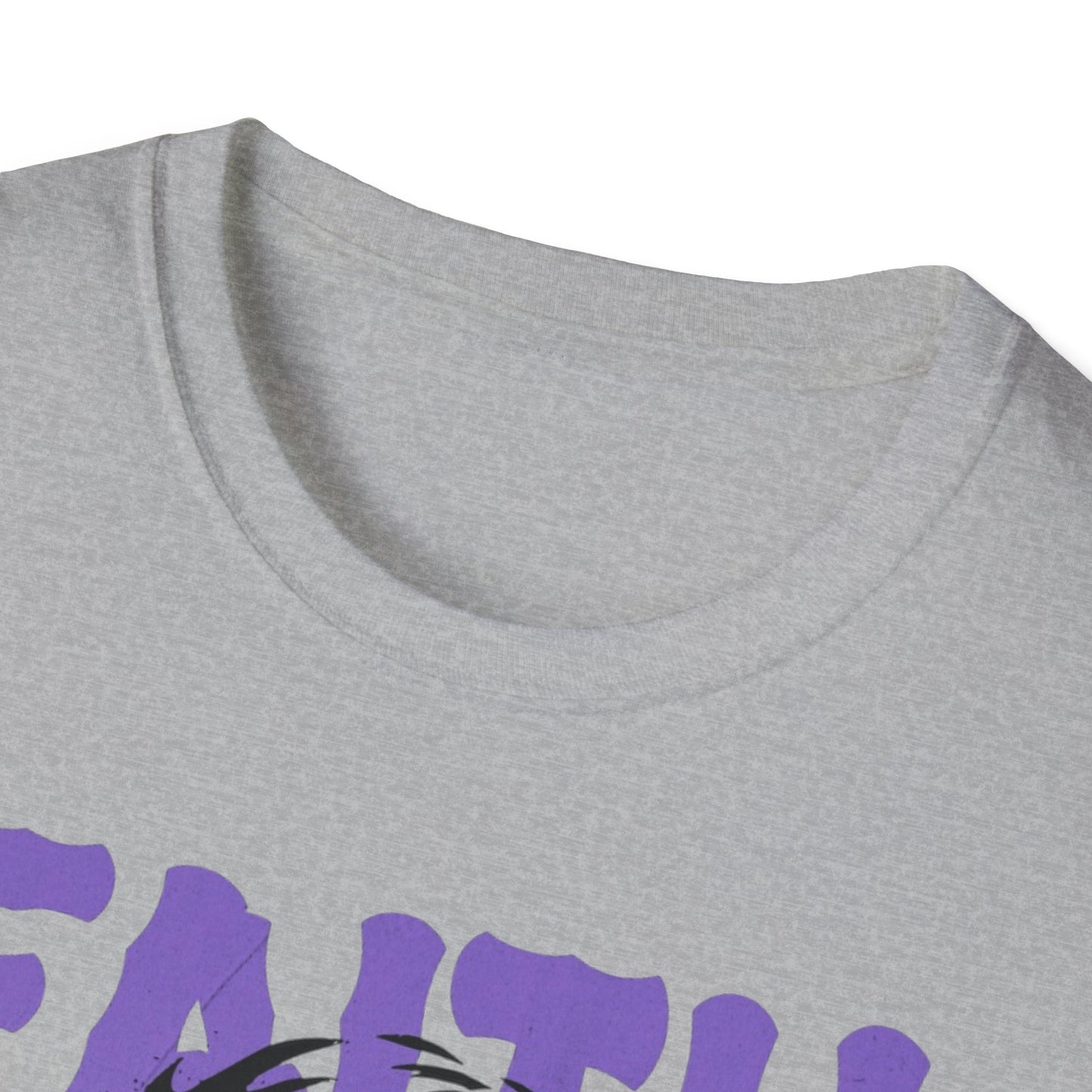 Faith Over Fear T-Shirt — Christian Jesus Graphic Tee (Faith Over Fear purple design)