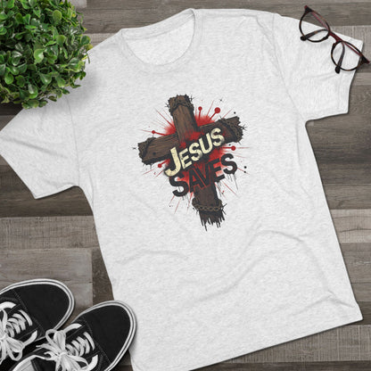 Jesus Saves Cross Tee — Christian Faith Graphic T-Shirt