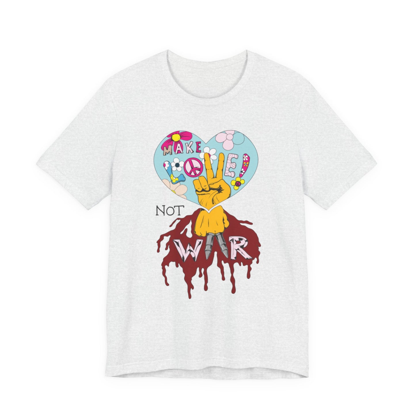 Make Love Not War, unisex Jersey Short Sleeve Tee