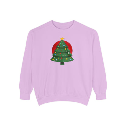 Christmas Tree Sweater, Unisex Garment-Dyed Sweatshirt