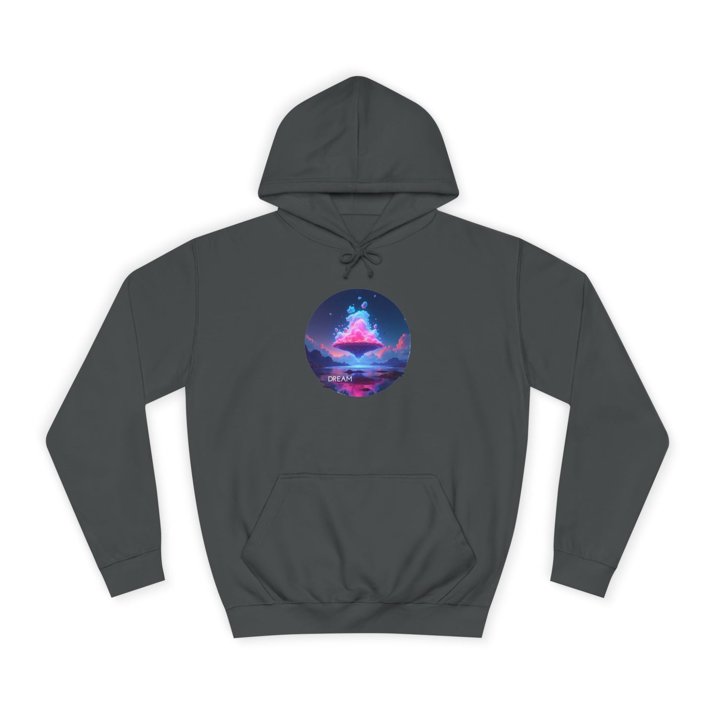 Hoodie — Neon Vaporwave Mountain Graphic Pullover
