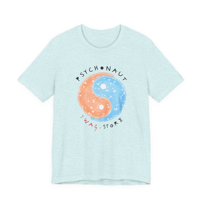 Psychedelic Yin Yang Graphic Tee, Relaxed Fit Short Sleeve T-Shirt, Unisex Casual Wear, Gift for Psychonauts and Free Spirits