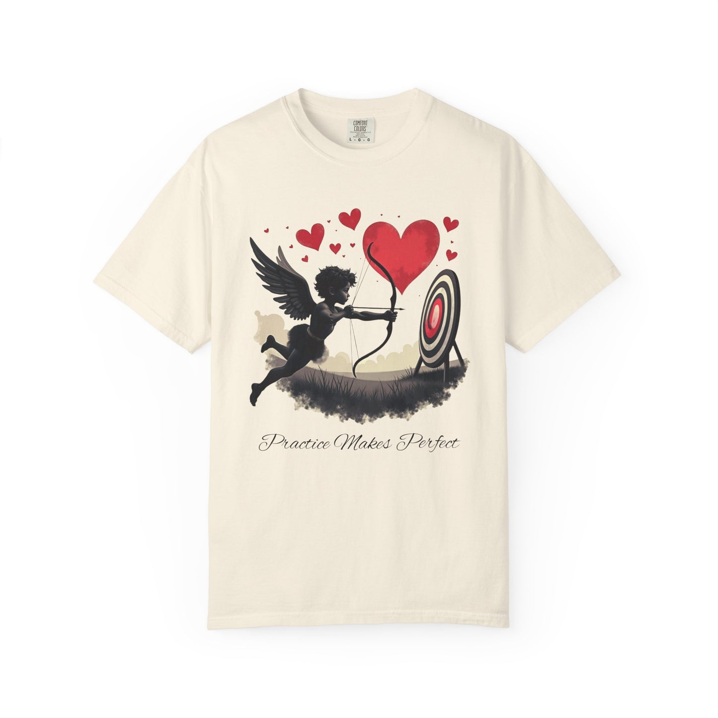 Cupid, Practice Makes Perfect, T-Shirt — Romantic Valentine Love Tee