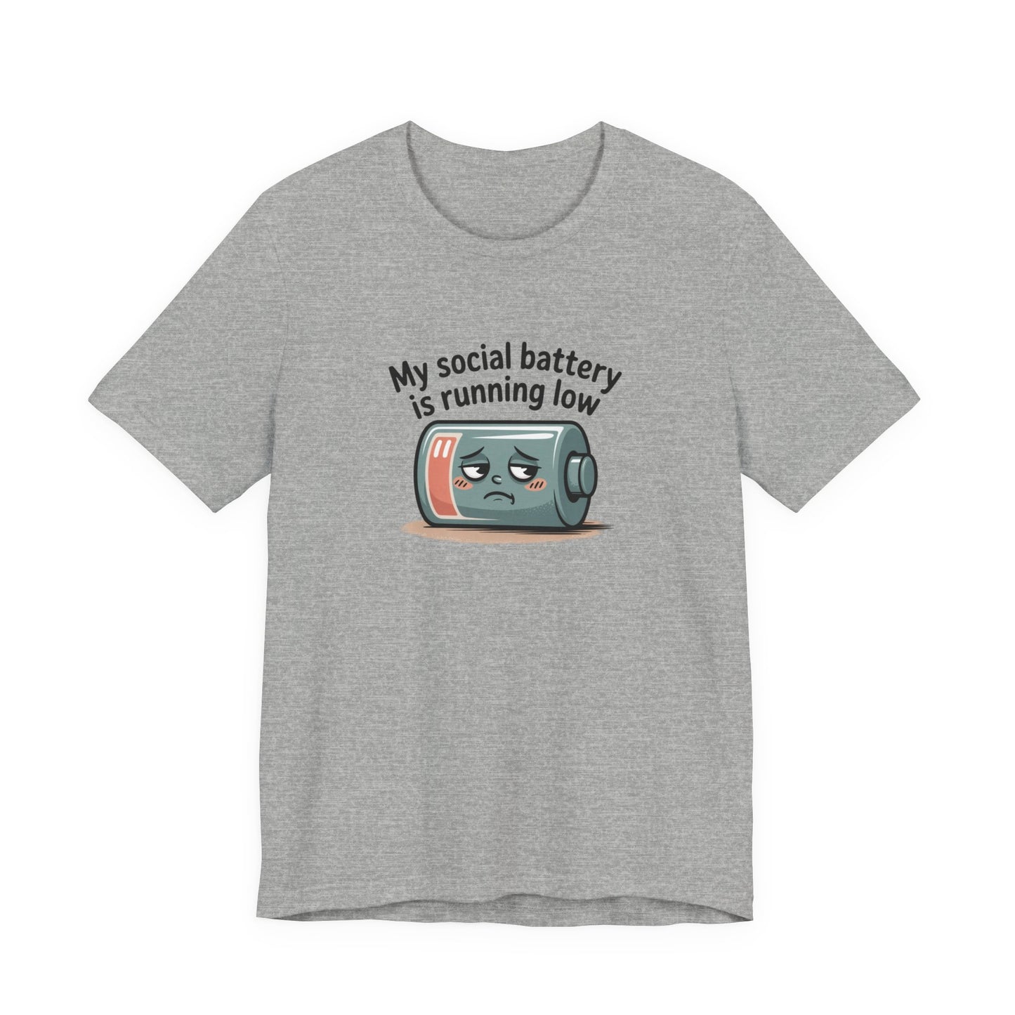 My Social Battery Is Running Low T-Shirt — Funny Introvert Graphic Tee