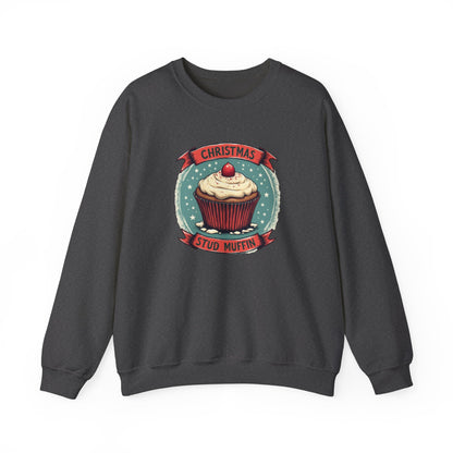 Christmas Stud Muffin with Icing Sweatshirt - Cute Holiday Cupcake Crewneck
