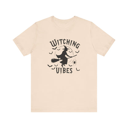 Witching Vibes Graphic Tee, Halloween Apparel, Unisex Costume Top, Casual T-Shirt, Spooky Season Outfit, Witchy Gift