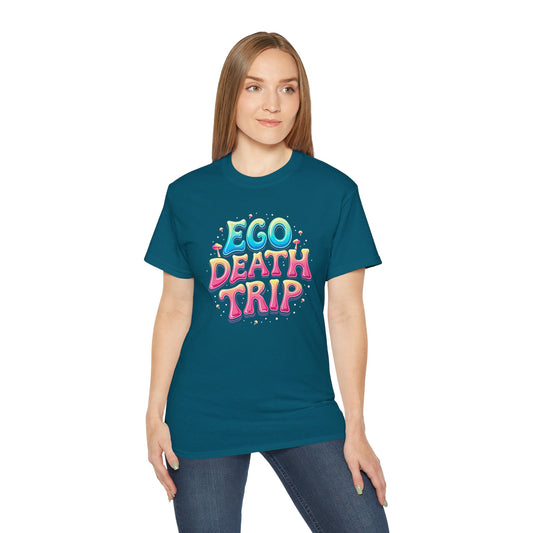 Ego Death Trip Unisex Ultra Cotton Tee - Vibrant Graphic T-Shirt for Relaxed Vibes and Self-Expression - Psychonaut Swag