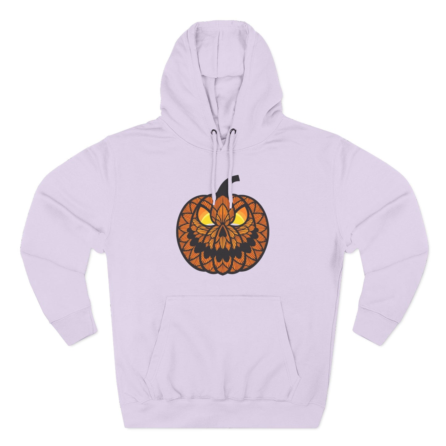 Pumpkin Mandala Hoodie — Halloween Jack-O'-Lantern Fleece Pullover