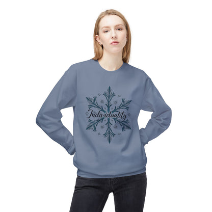 Individuality Crewneck Sweatshirt — Floral Snowflake Graphic