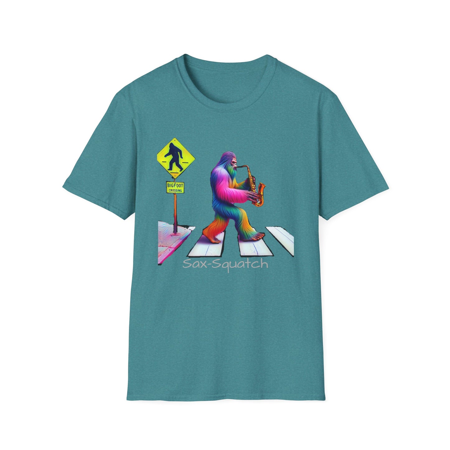 Sax-Squatch, Unisex Softstyle T-Shirt