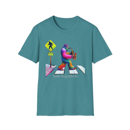 Sax-Squatch, Unisex Softstyle T-Shirt