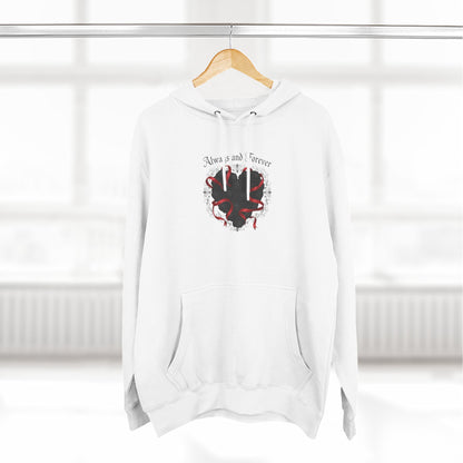 Rose Heart Hoodie — "Always and Forever" Gothic Floral Fleece Pullover