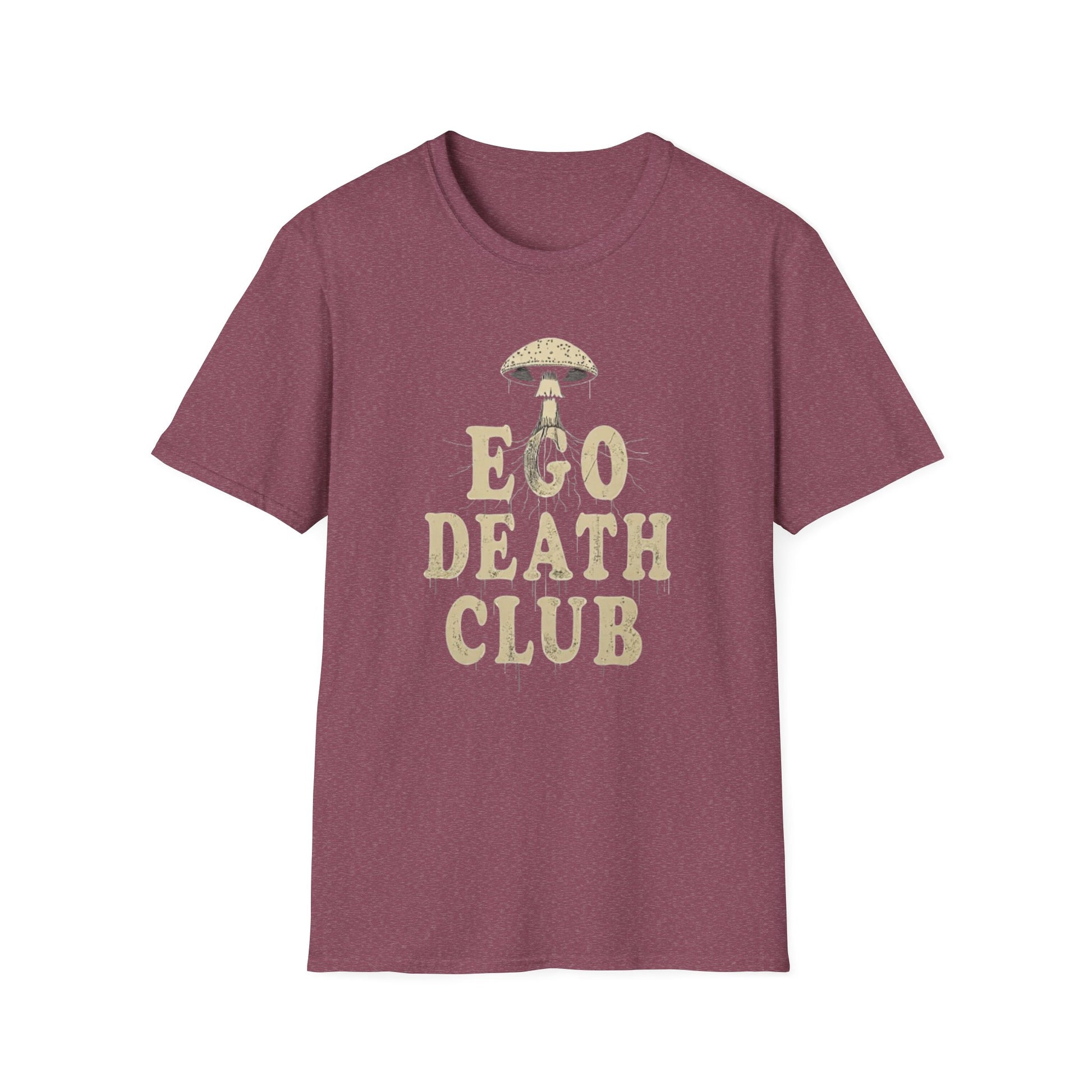 Ego Death Club Mushroom, T-Shirt, Unisex Softstyle Tee, Casual Wear, Gift for Friends, Unique Graphic Shirt - Psychonaut Swag