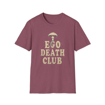 Ego Death Club Mushroom, T-Shirt, Unisex Softstyle Tee, Casual Wear, Gift for Friends, Unique Graphic Shirt - Psychonaut Swag