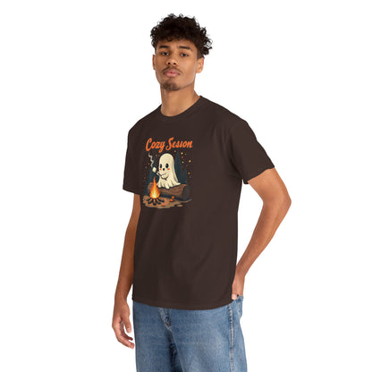 Cozy Season Tee — Cute Ghost Campfire Halloween T-Shirt