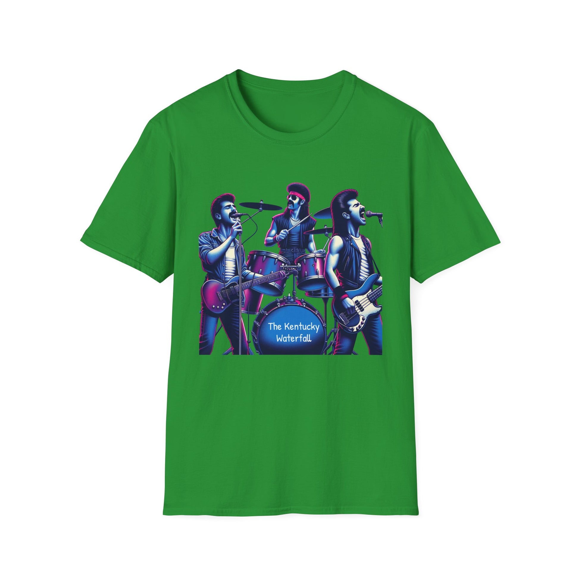 The Kentucky Waterfall, Retro Music Band Unisex Softstyle T-Shirt - Perfect for Concerts and Festivals - Psychonaut Swag