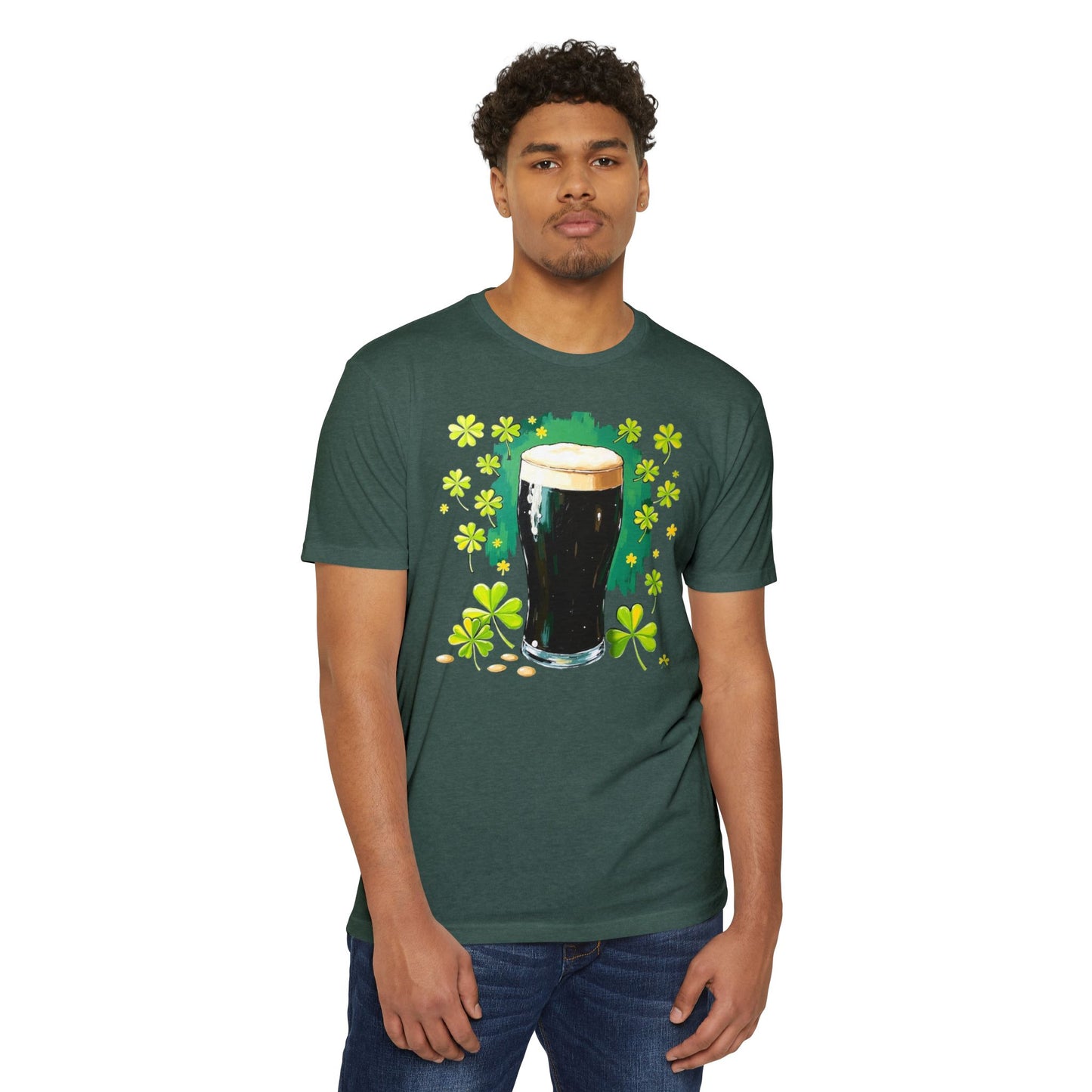 St. Patrick's Day Pint T-Shirt — Irish Beer Shamrock Design