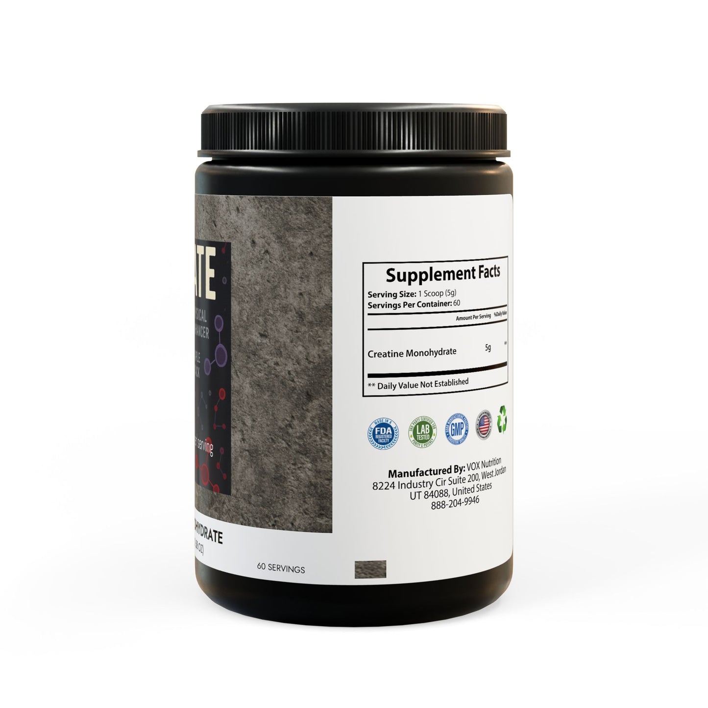 Creatine Monohydrate Supplement — 300g (10.58oz) for Mental & Physical Performance