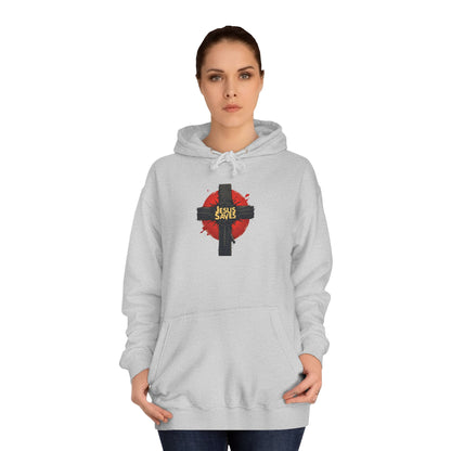 Christian Cross Hoodie – Jesus Saves Heart Graphic