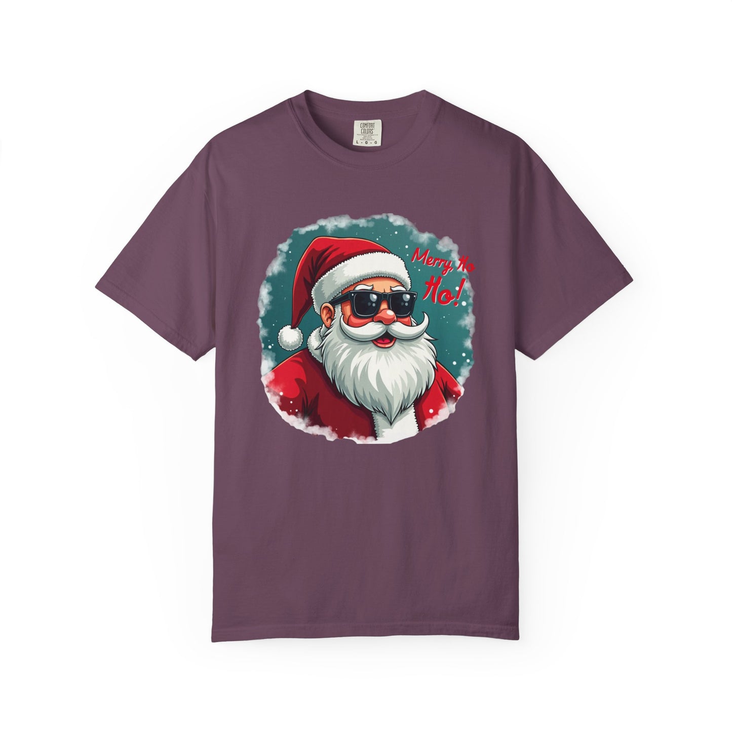 Santa Sunglasses T-Shirt — "Merry Ho Ho!" Cool Retro Christmas Tee