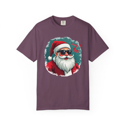Santa Sunglasses T-Shirt — "Merry Ho Ho!" Cool Retro Christmas Tee