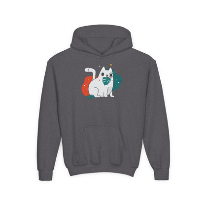 Crazy Cat Youth Heavy Blend Hooded Sweatshirt - Psychonaut Swag