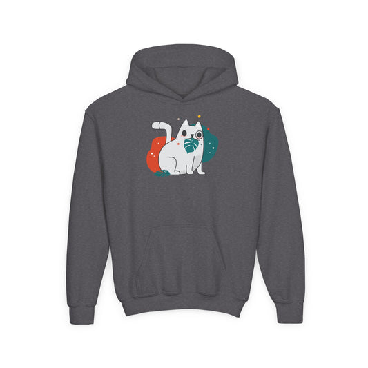Crazy Cat Youth Heavy Blend Hooded Sweatshirt - Psychonaut Swag