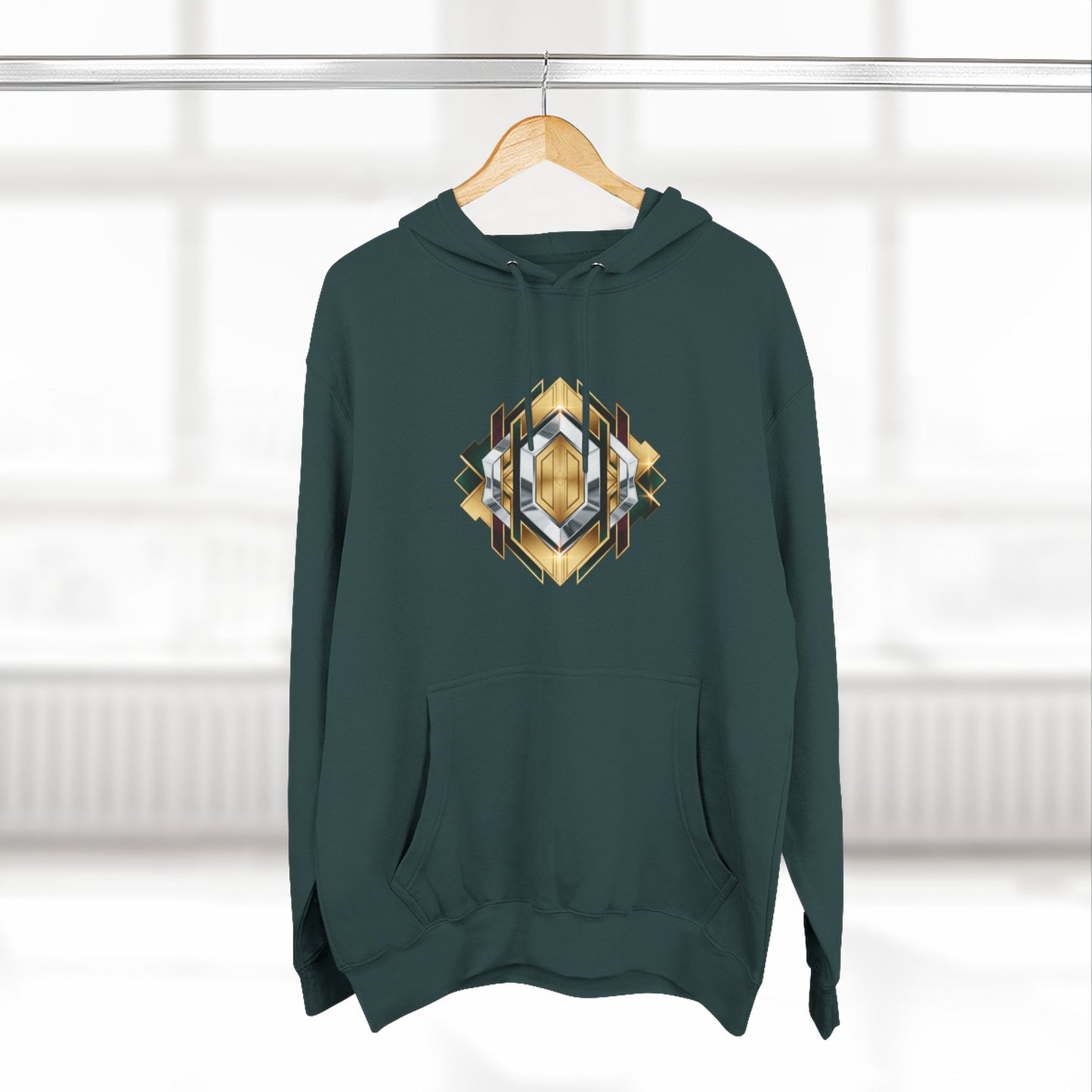 Geometric Gold Crest Hoodie