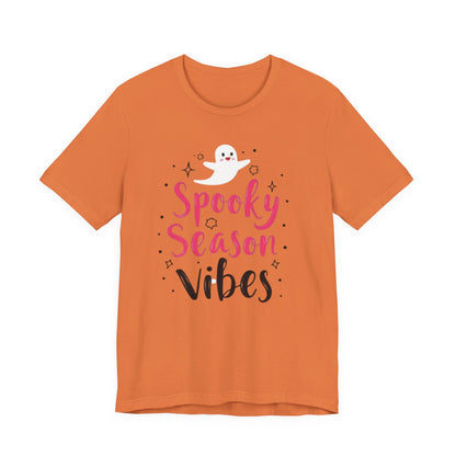 Spooky Season Vibes Tee, Halloween T-Shirt, Unisex Ghost Shirt, Cute Fall Apparel, Casual Halloween Outfit, Halloween Gift